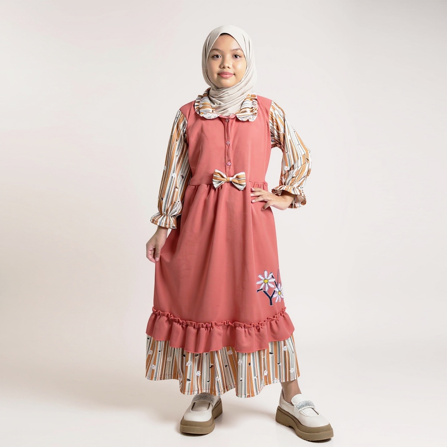 LOVE ME GAMIS RUFFLE ANAK 2-13 Tahun CANTIK SYARI KIDS SOLEHA GL FASHION