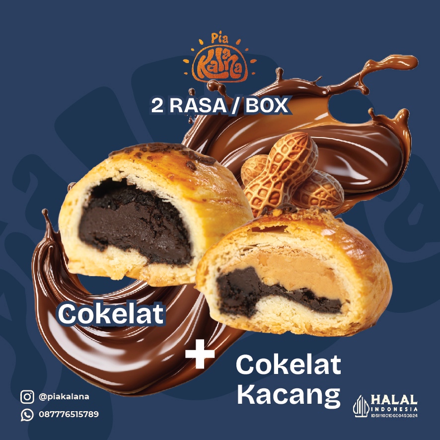 

Pia Kalana Khas Bali - 2 Rasa ( Cokelat dan Cokelat Kacang) isi 8 pcs / box