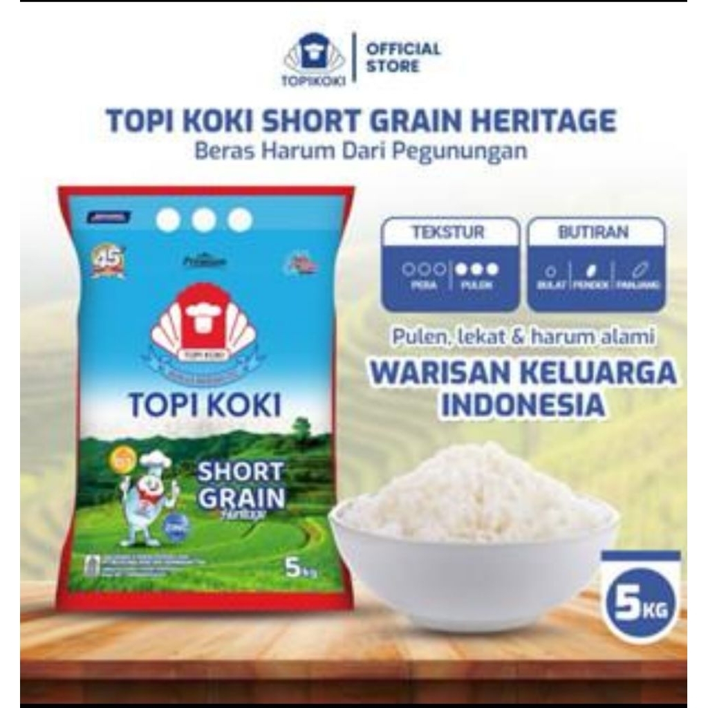 

Beras Topi Koki Short Grain Heritage 5Kg