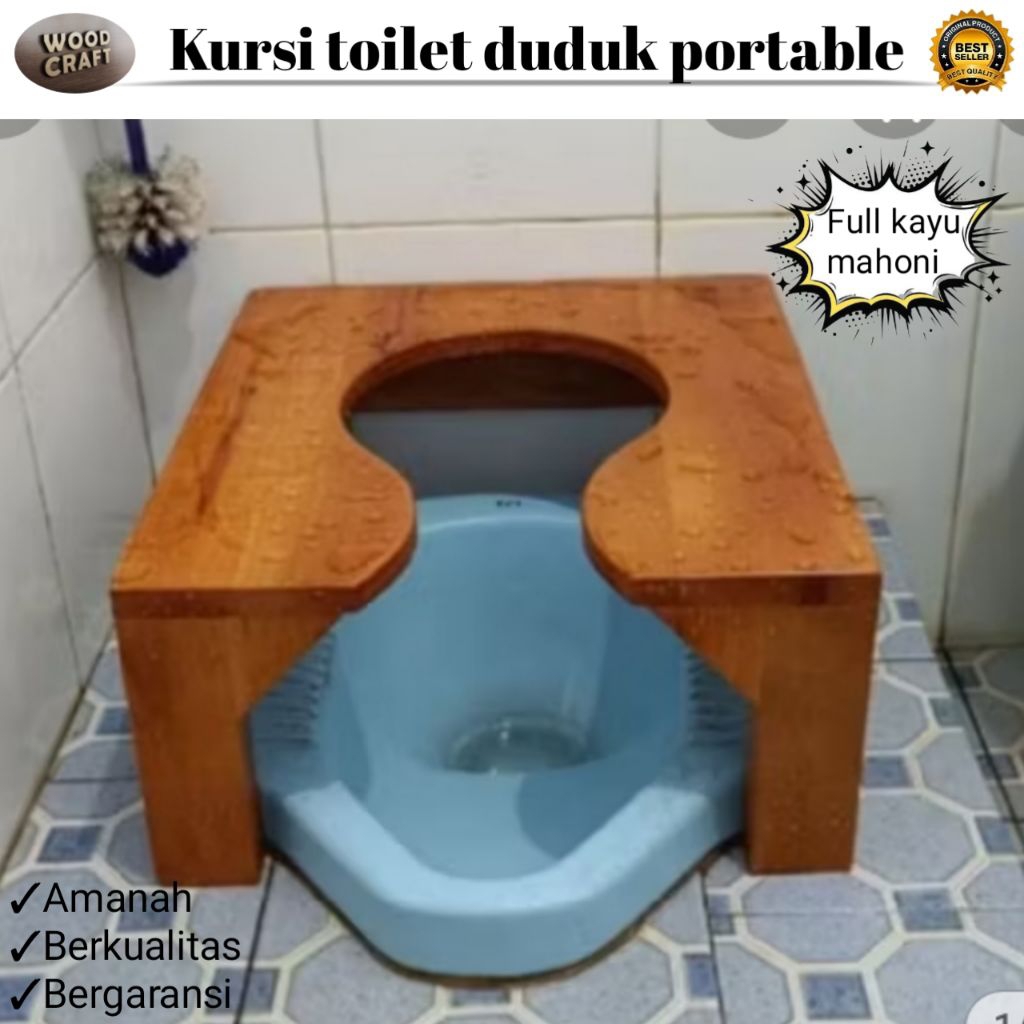 kursi WC jongkok portabel dudukan toilet kayu kursi closet lansia