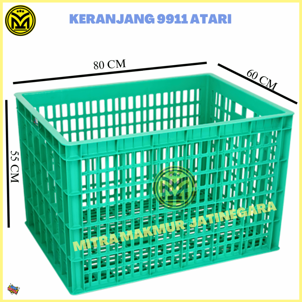 KERANJANG INDUSTRI 9911 2225 9880 LR / CONTAINER INDUSTRI RODA KONTAINER SAYUR BUAH PLASTIK BESAR
