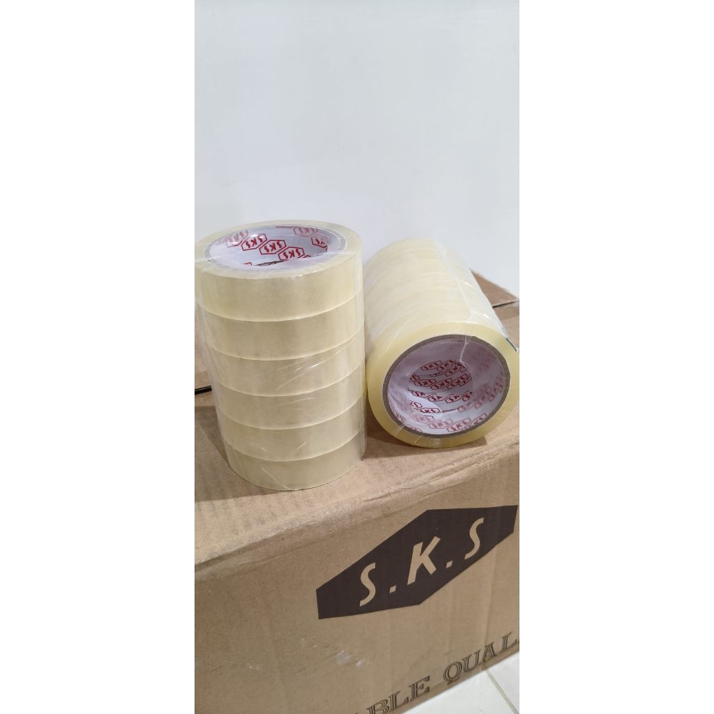 

(6 pcs) Isolasi Selasiban Lakban 1 inch Bening merek SKS 1" 24mm x 90 Yard