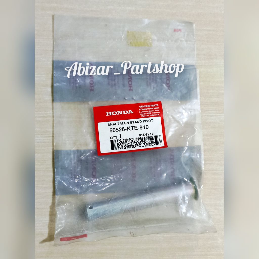 50526KTE910 shaft main stand pivot / as standar dua as standar tengah verza 150 cbverza 150 megapro 