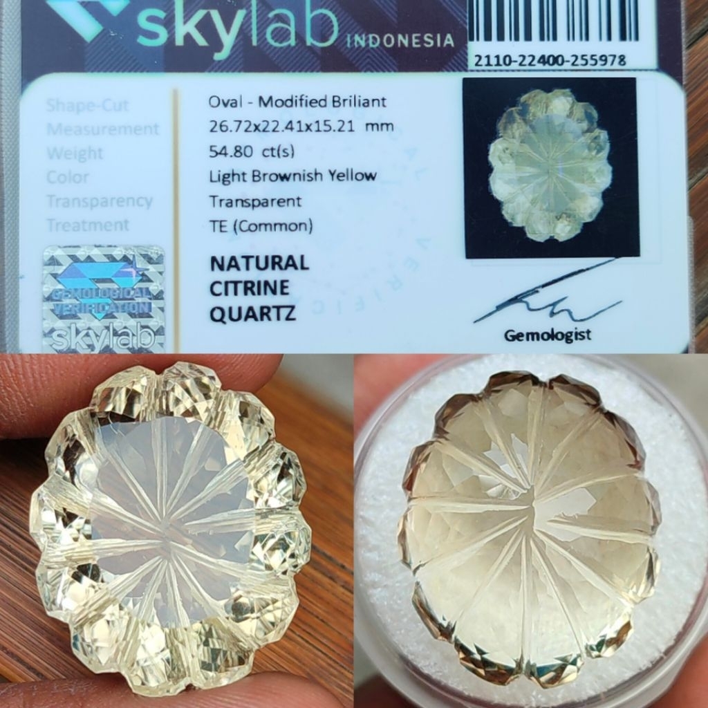 Natural Citrine Quartz Custom Cut Memo Sky Lab