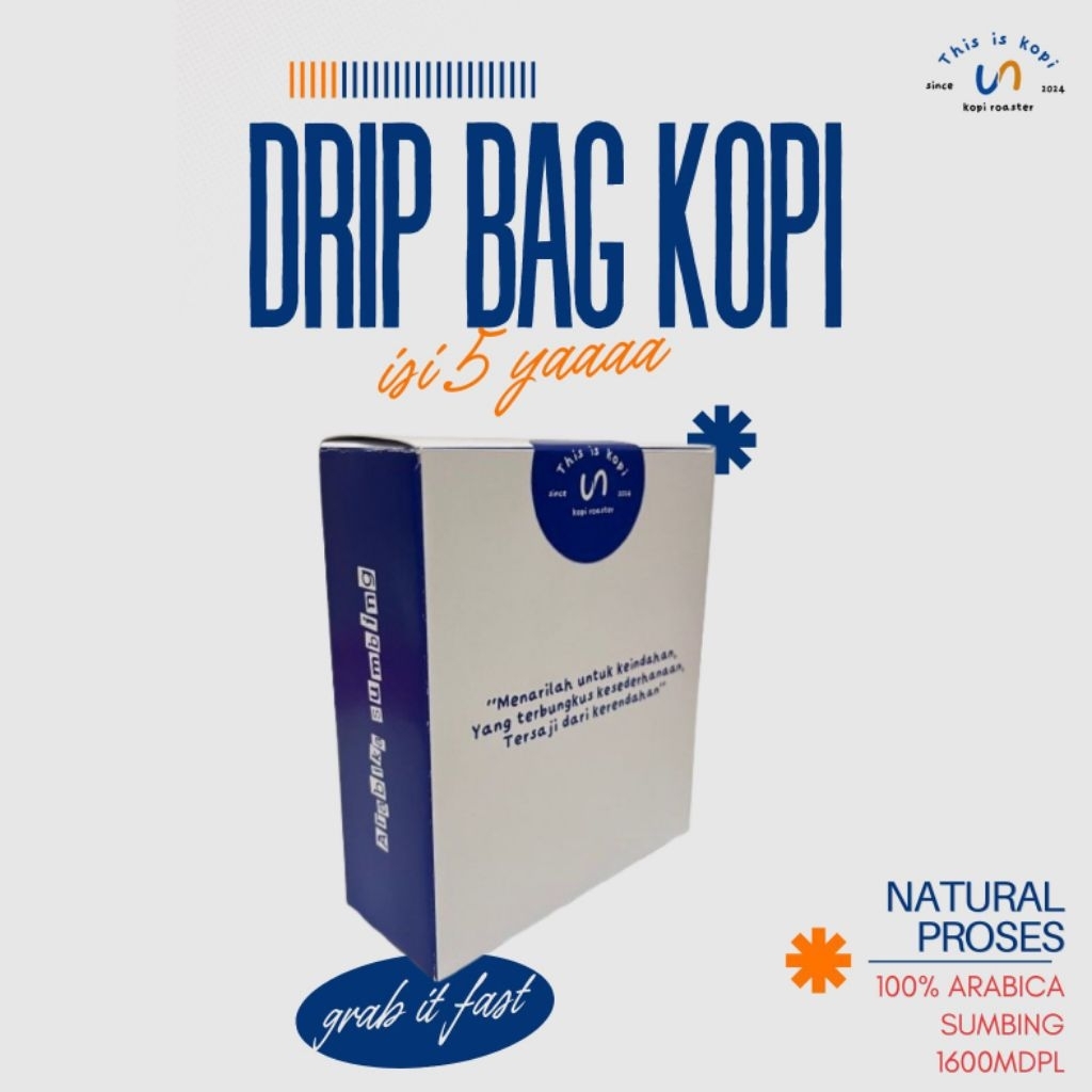 

kopi Arabika sumbing kemasan drip bag