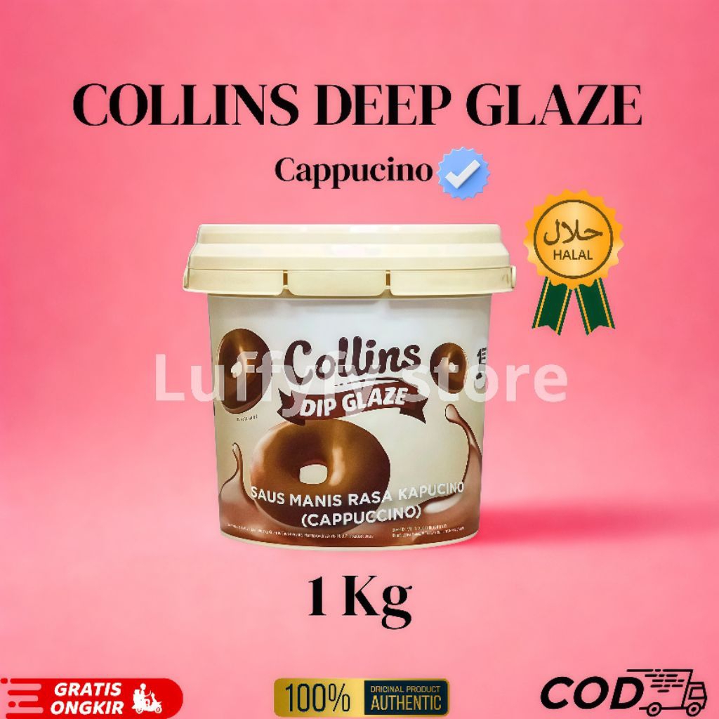 

MURAH Collins 1kg Glaze Viral Rasa Cappucino Untuk Topping Donat