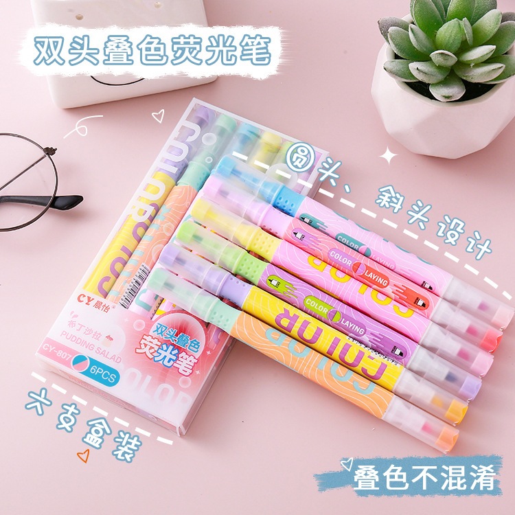 

Stabilo pastel Unik Lucu Aesthetic 1 set isi 6 pcs