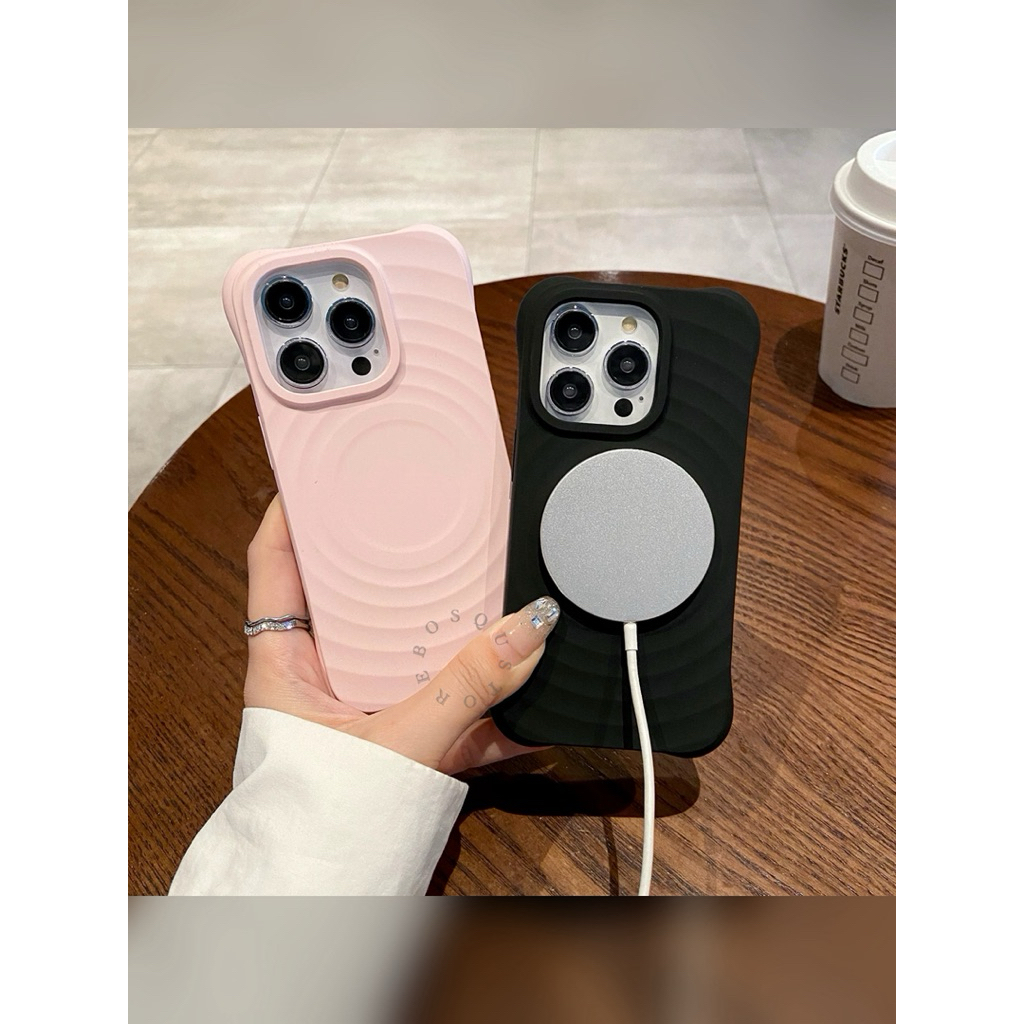 Ripple Magsafe Case Silicone Full Cover for iPhone 11 12 13 14 15 16 17 Air Pro Max