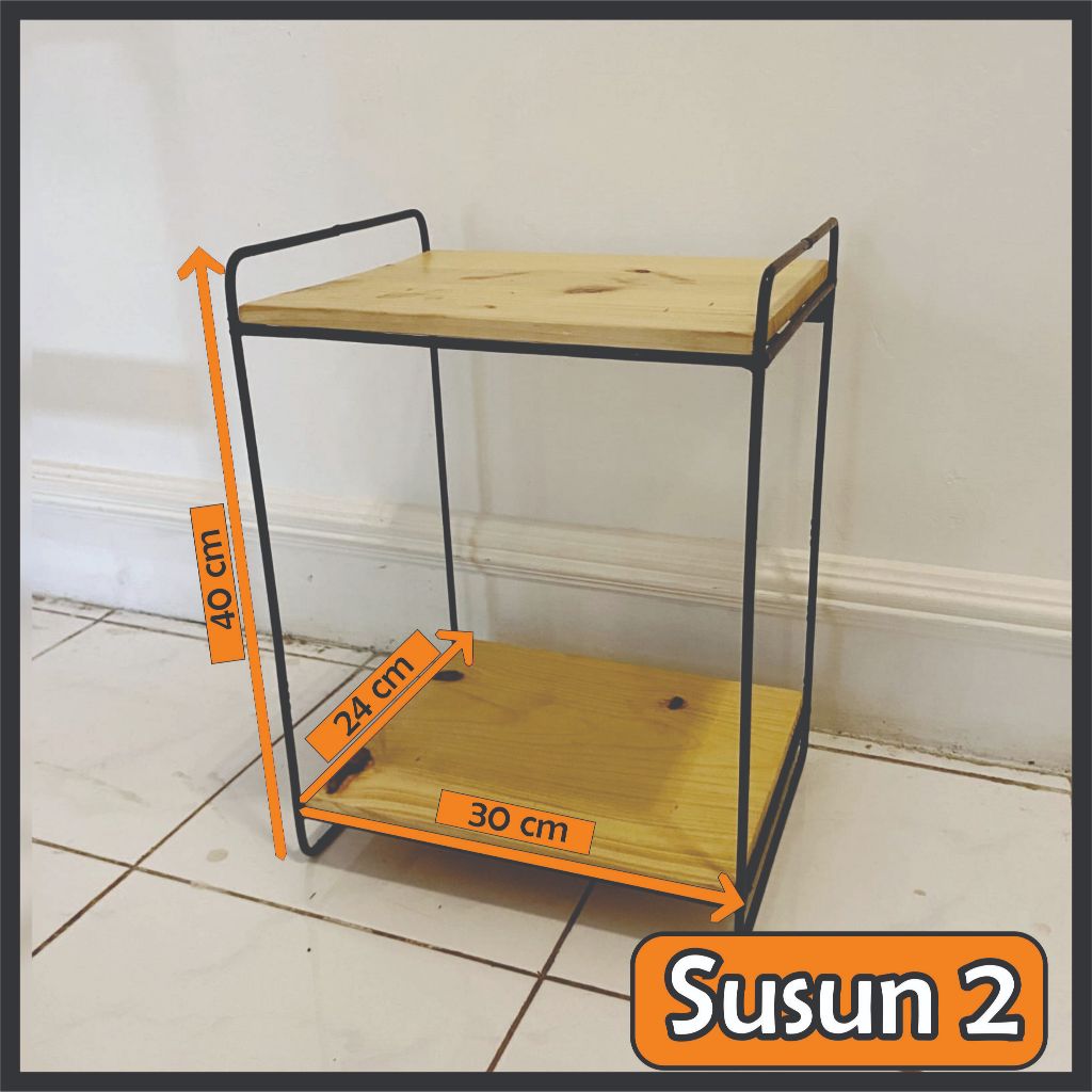 Rak Helm Susun Kayu Solid Premium Serbaguna | Rak Dinding Helm