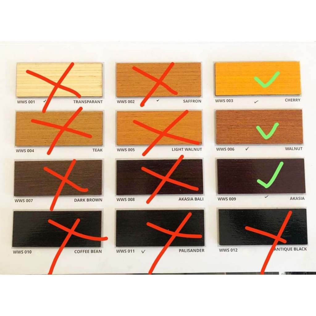 

PILIHAN WARNA PLITUR