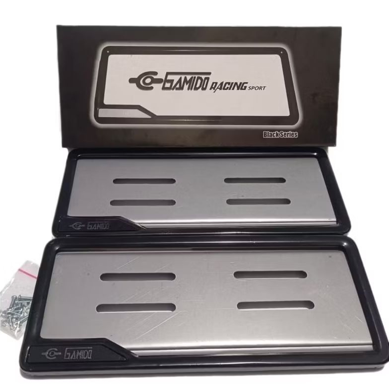Cover Tutup Plat Nomor Gamido Bahan Full Besi Dudukan Tatakan Plat Nomor Motor