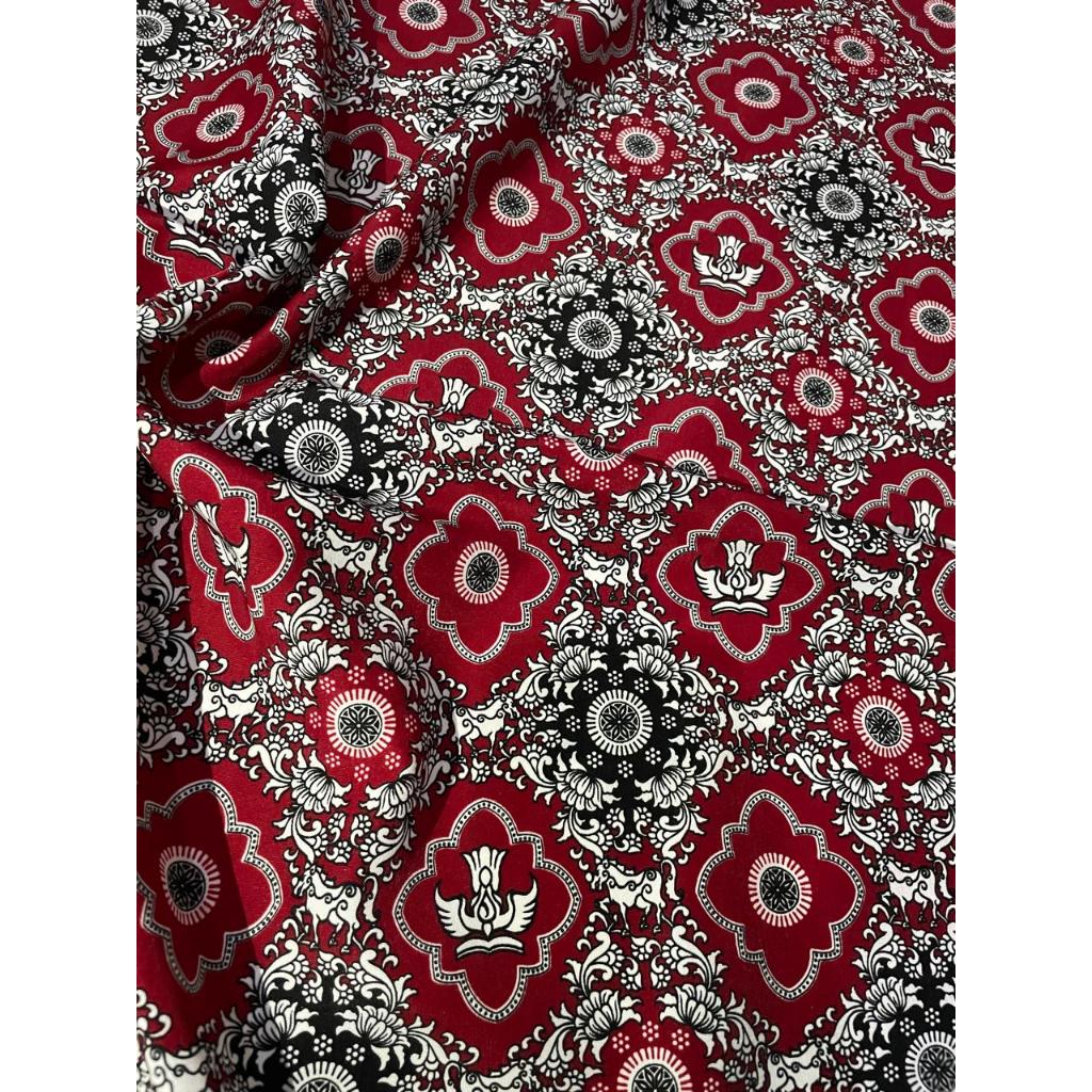 Bahan Kain Batik Sekolah Sd Negeri Warna Merah Premium Motif Elegan
