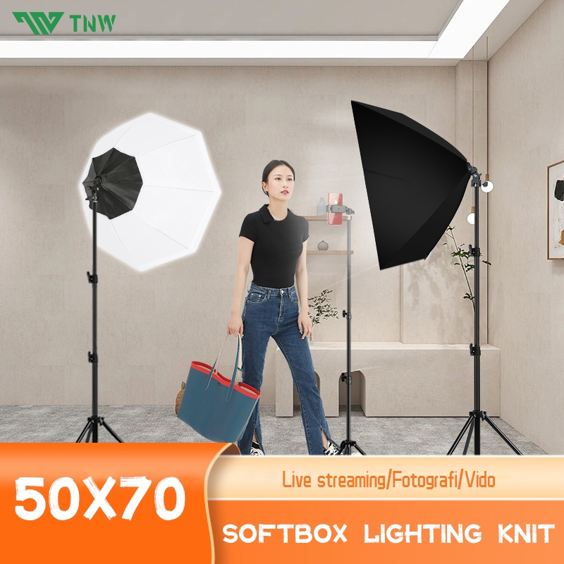 TNW Softbox Lighting Lampu Softbox Lighting Studio Lampu Studio Fotografi Lampu Foto150w untuk Live 