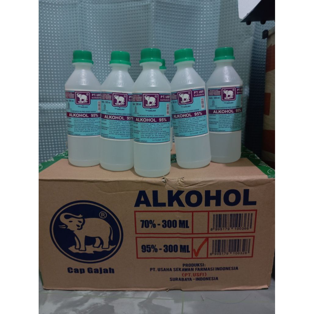 Alkohol 95% Cap Gajah JnT 100ml (24 botol)