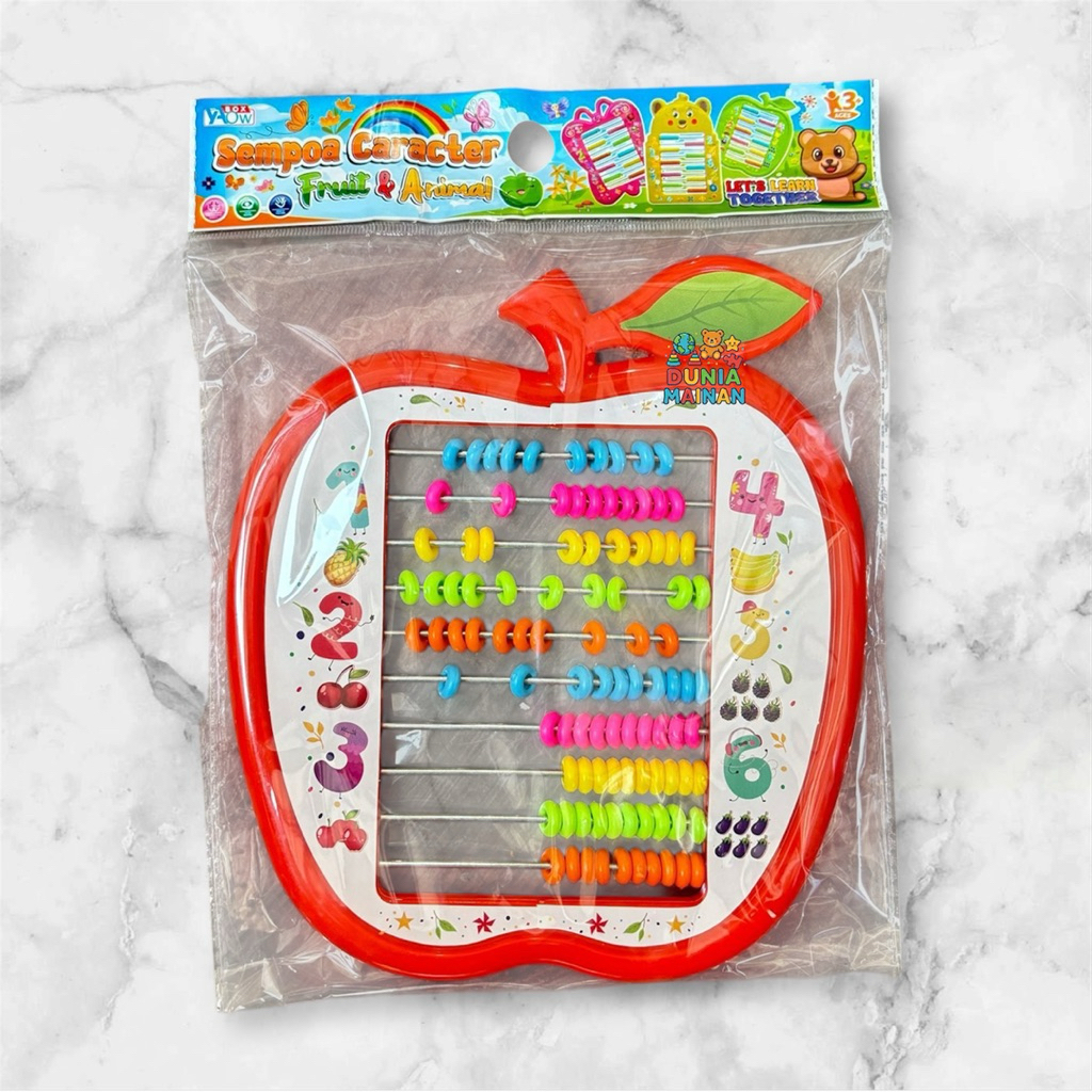 

Sempoa APEL / Mainan Edukasi Anak Belajar Berhitung / Alat Hitung Sempoa Warna Warni Motif APEL MURAH