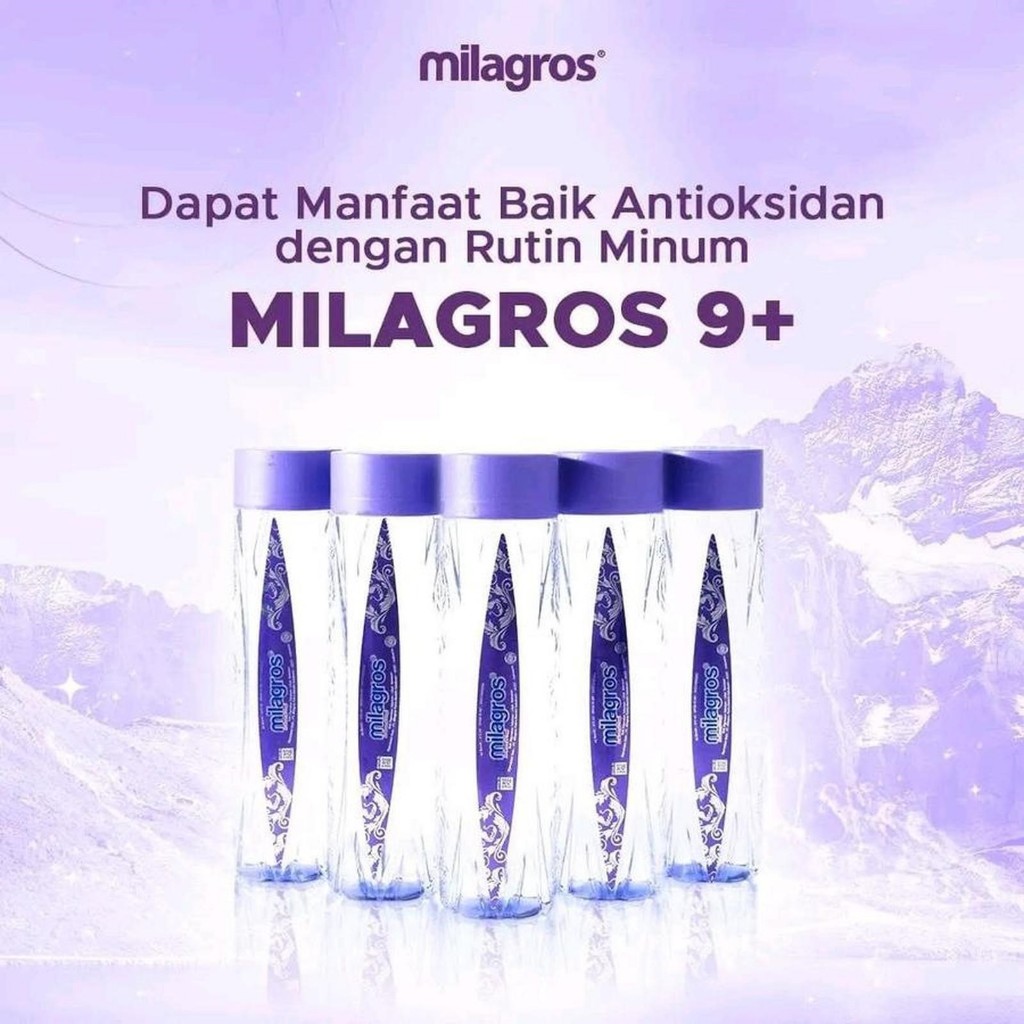 

Milagros Water Original Air Mineral pH Tinggi Alkali Kesehatan perbotol 612ml 1 Box isi 12 botol