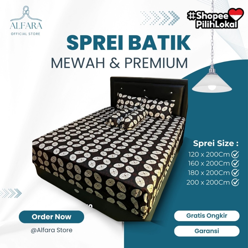 SPREI MOTIF BATIK TINGGI 30 CM 200/180/160/120x200