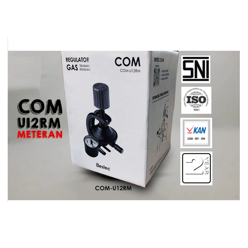 Regulator Gas Destec COM-U12RM Meteran / Regulator Destec U12RM / Regulator Putar Regulator Kompor