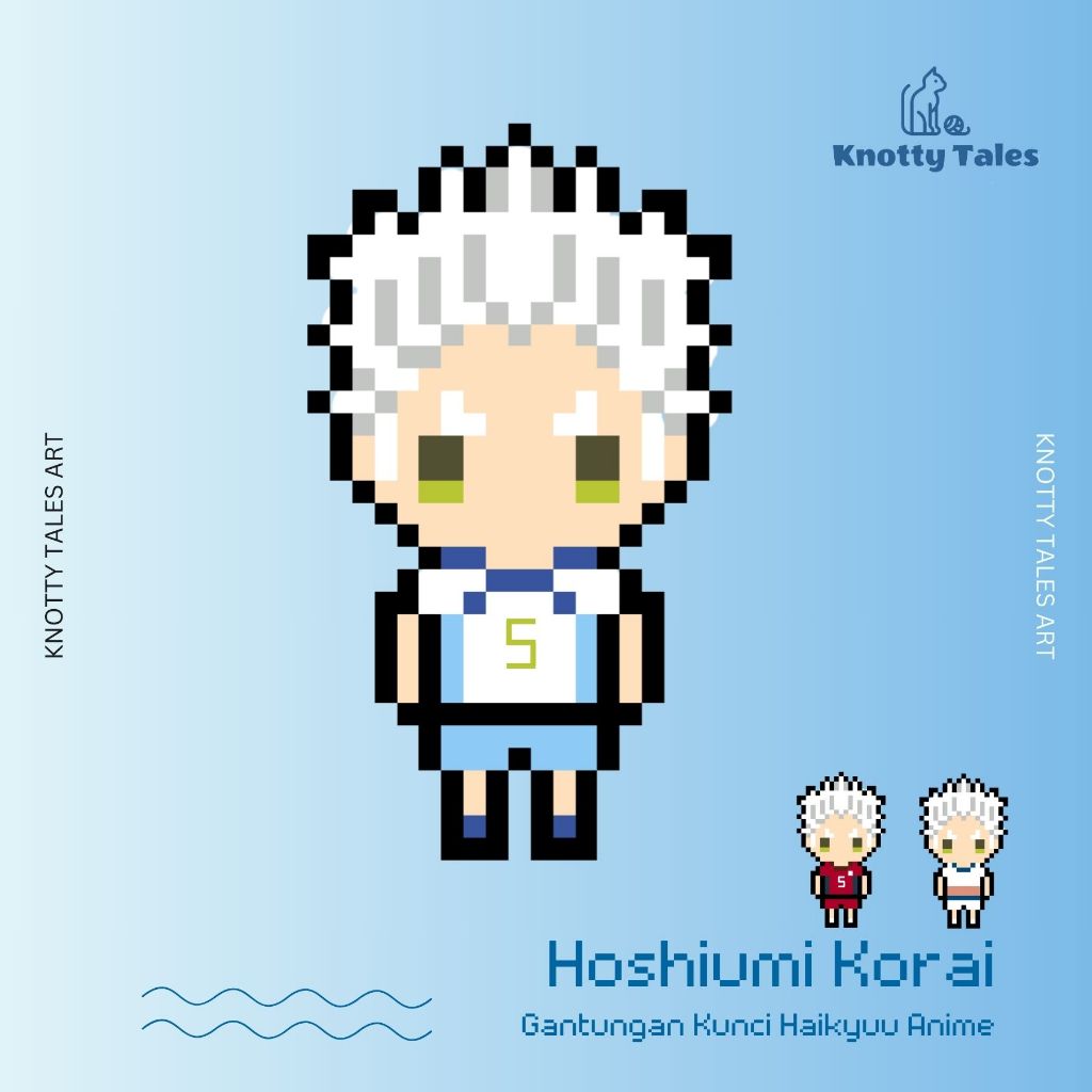 Hoshiumi Korai Gantungan Kunci Haikyuu Keychain Merchandise Anime Pixel Handmade