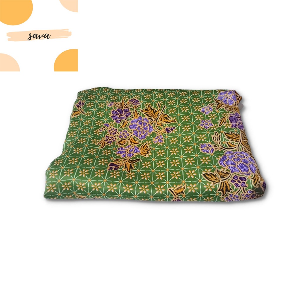 Kain Batik Halus Semi Sutra Hijau Muda Meteran Seragam Muslimat Nu