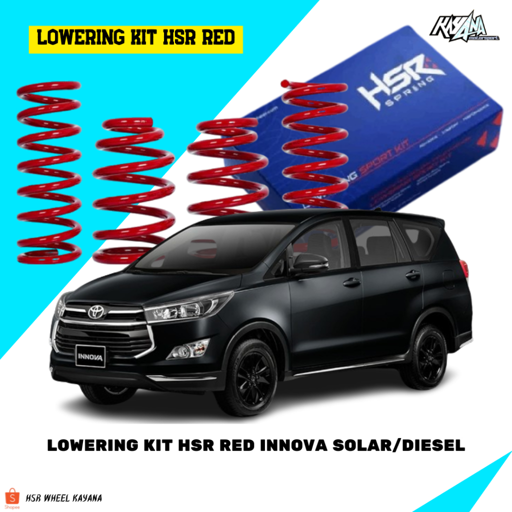 HSR Spring Red Inova Solar/Diesel Lowering Kit HSR Wheel Buat Toyota Innova Solar/diesel