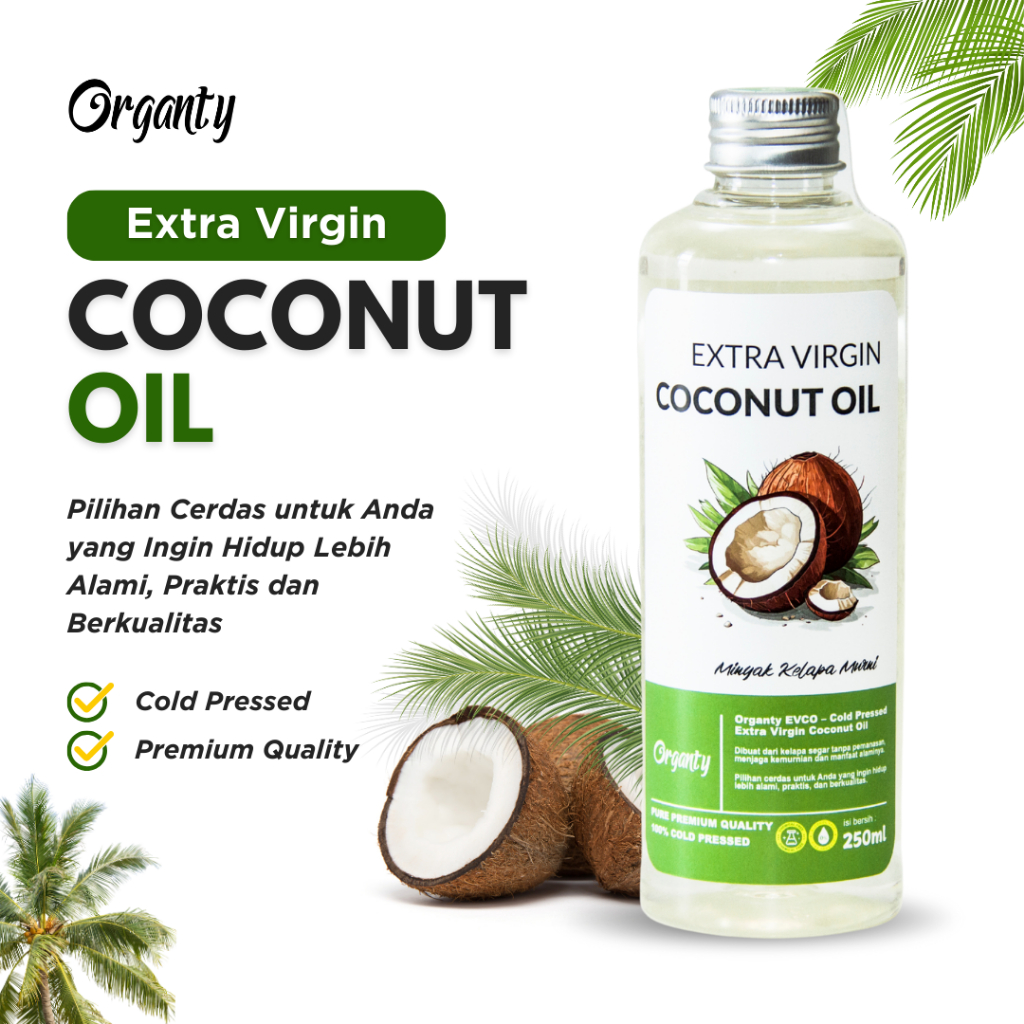 

Extra Virgin Coconut Oil VCO Virgin Coconut Oil 250ml Minyak Kelapa Asli 100% Cold Pressed