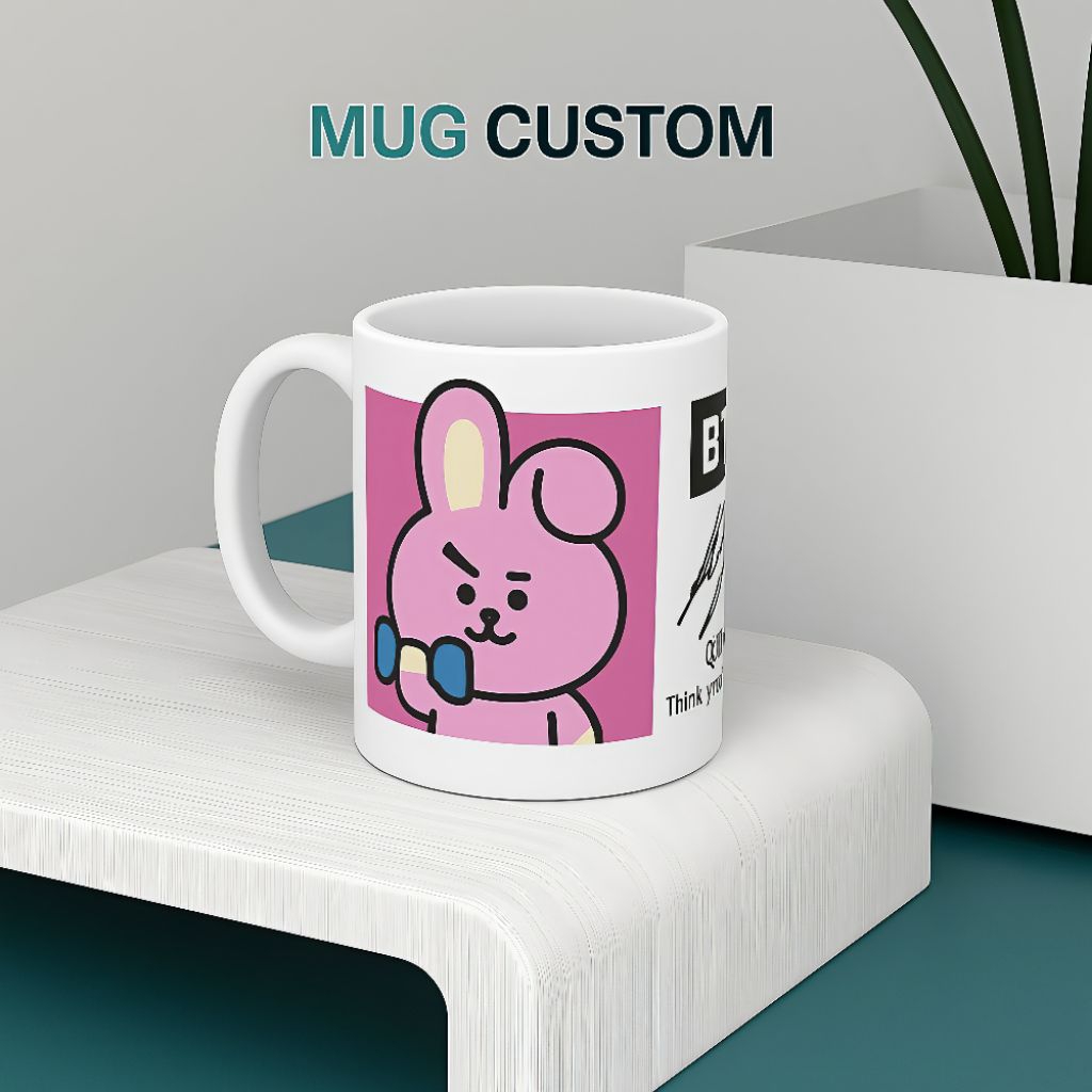 MUG CUSTOM BTS Karakter Gelas BT21 Souvenir Mug