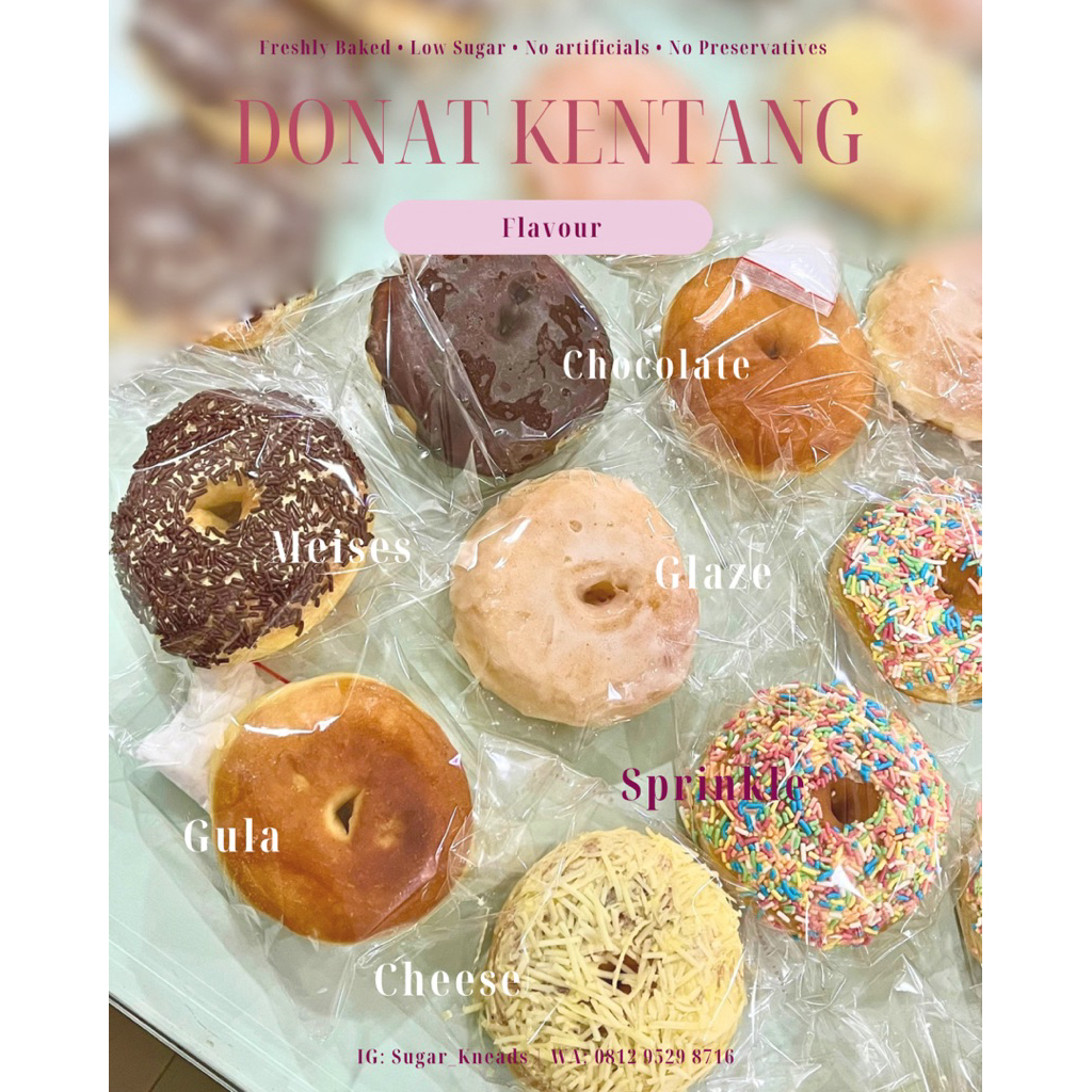 

Donat Kentang | Donut | Tanpa bahan pengawet | Less sugar | Tanpa Pelembut