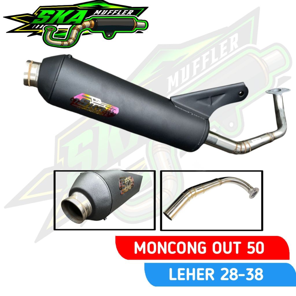 knalpot Luster v2 out 50 inlet 38 leher stainless knalpot standar racing tabung Vario suara ngker ty