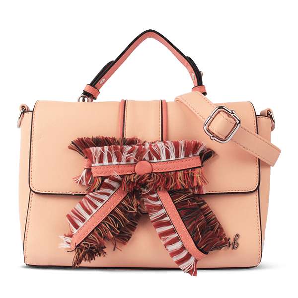 TAS SELEMPANG GOSH SHOULDER BAG GOSH BAG PEACH RIBBON TASSEL TAS PINK PITA