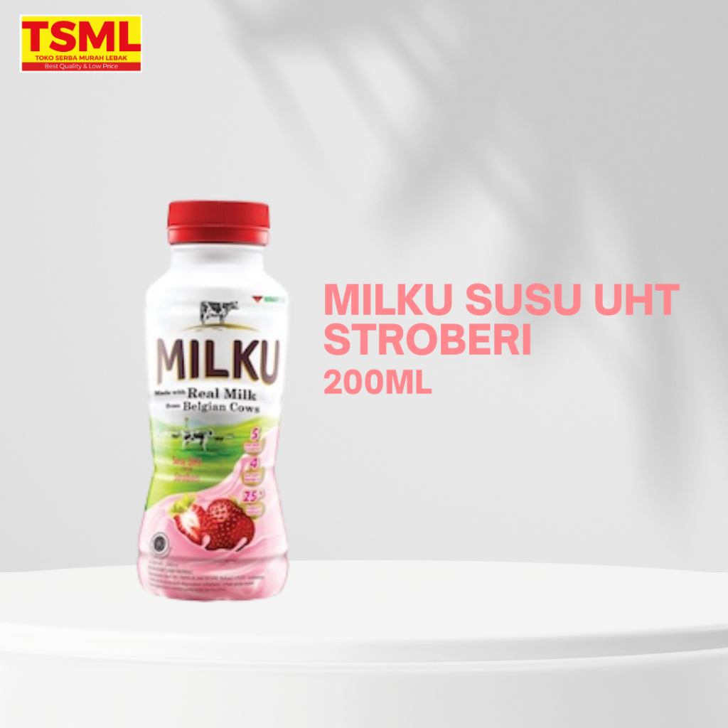 

Milku Susu UHT Cair Stroberi Botol 200ML