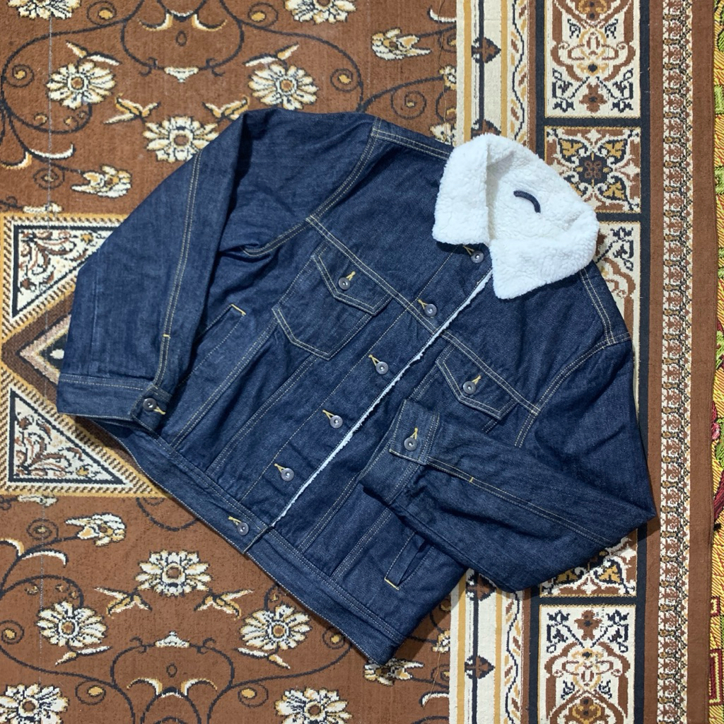 TRUCKET DENIM SHERPHA BOXY JACKET BY GU UNIQLO