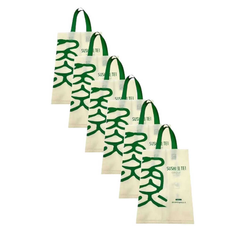 6 PCS SUSHI TEI TOTE BAG SPUNDBOND / GOODIE BAG SUSHI TEI ORIGINAL BRANDED