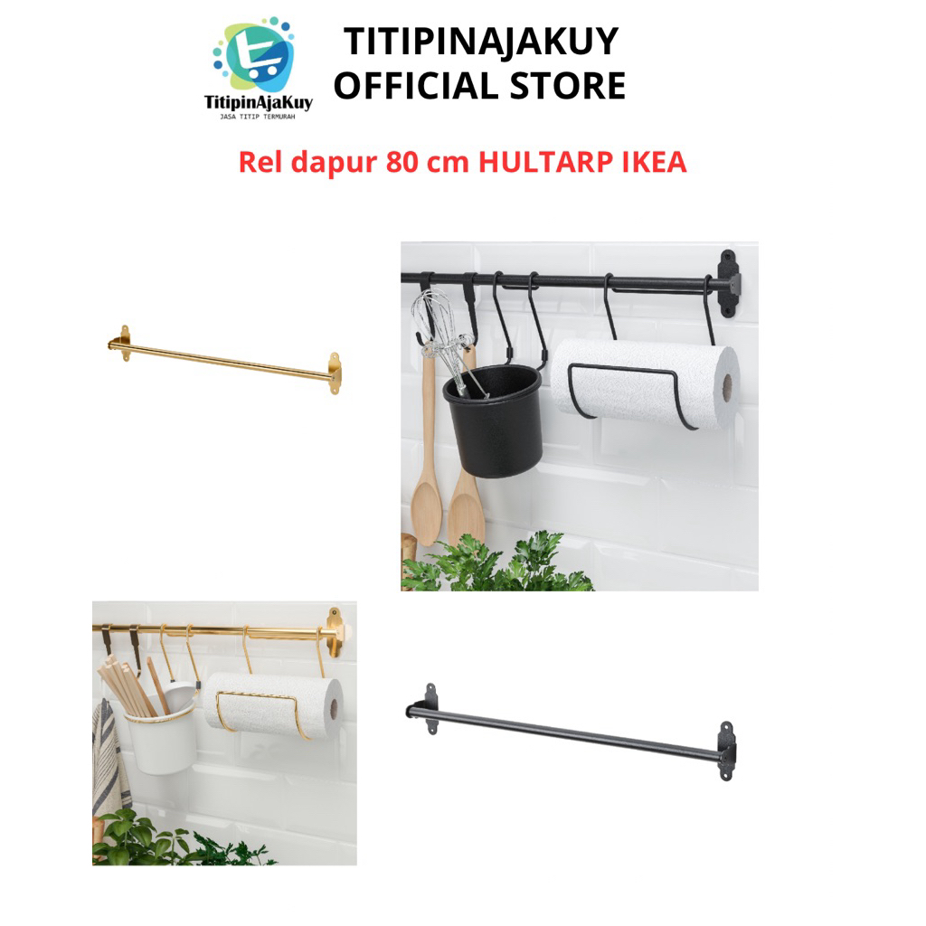 rel Gantungan Dapur  rel Dinding Serbaguna Panci Rel 80 cm HULTARP