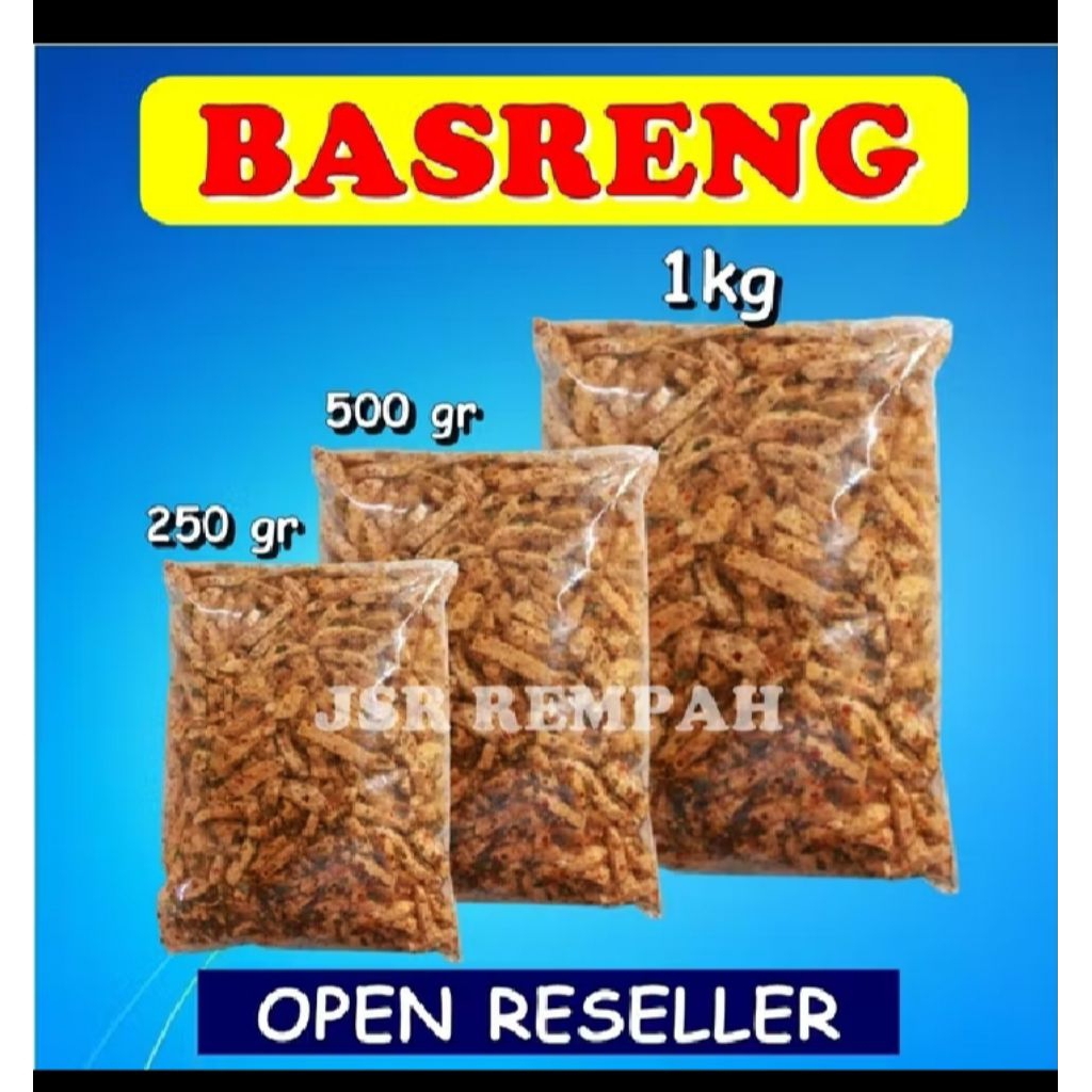 

Basreng enak pedas daun jeruk kemasan 250gr 500gr 1kg