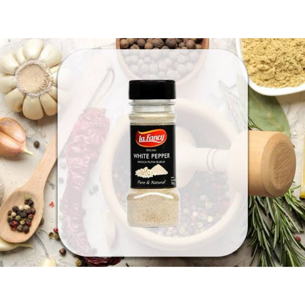 

La Fancy Bumbu Rempah White Pepper Powder / Merica Putih Bubuk / Lada Putih Bubuk 70gr