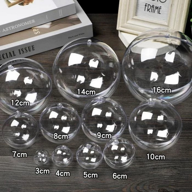 Bola Akrilik Bening Transparan Bola Akrilik Dekorasi Acrylic Ball DIY
