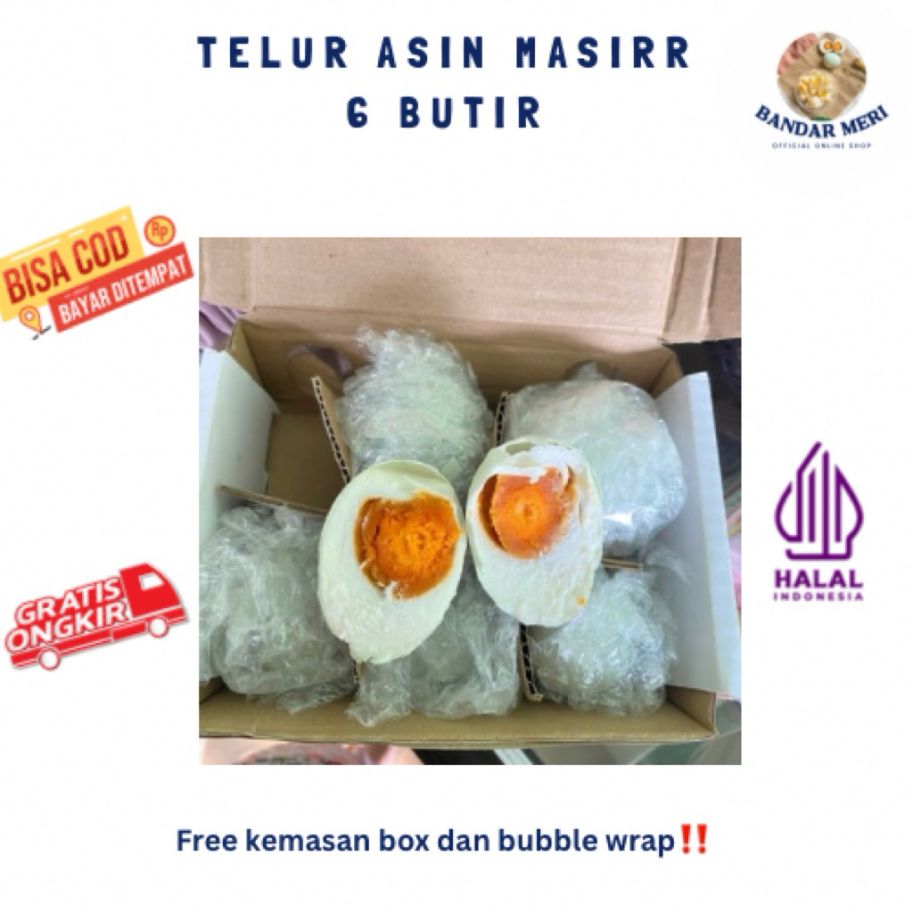 

Telur Asin Fresh Premium 6 Butir. Free kemasan box dan buble wrap