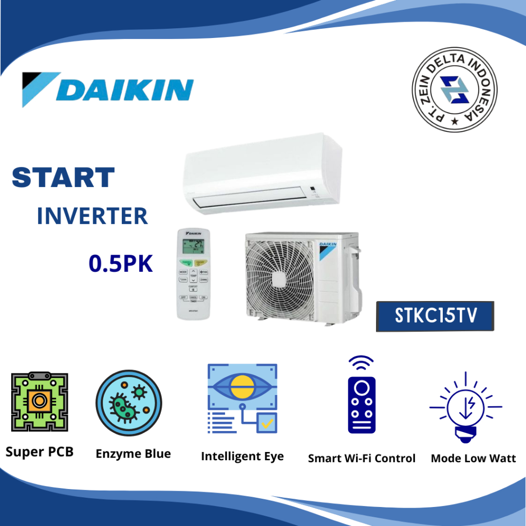 AC/PAKET PASANG AC/DAIKIN/STKC15TV/STAR INVERTER/0.5PK/HEMAT LISTRIK & LOW WATT/AC MURAH