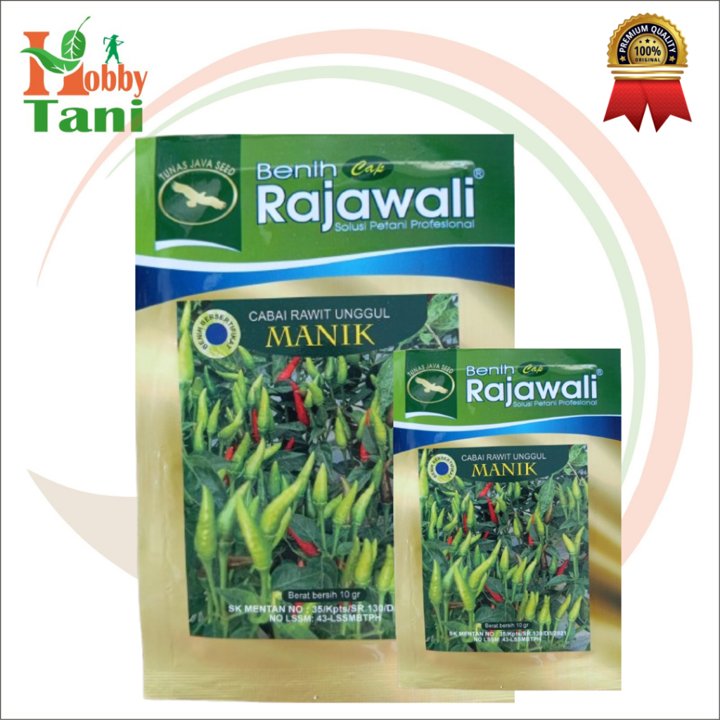 Benih Cabe Rawit Manik 10 Gram - Cabai Rawit Hijau Annum @Benih Cap Rajawali
