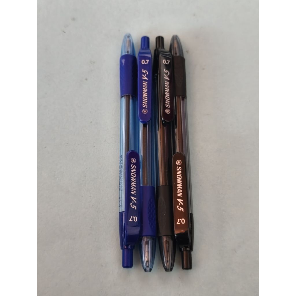

Pulpen Gel Pencet/Pen Pencet Snowman V5, V8 Hitam dan Biru