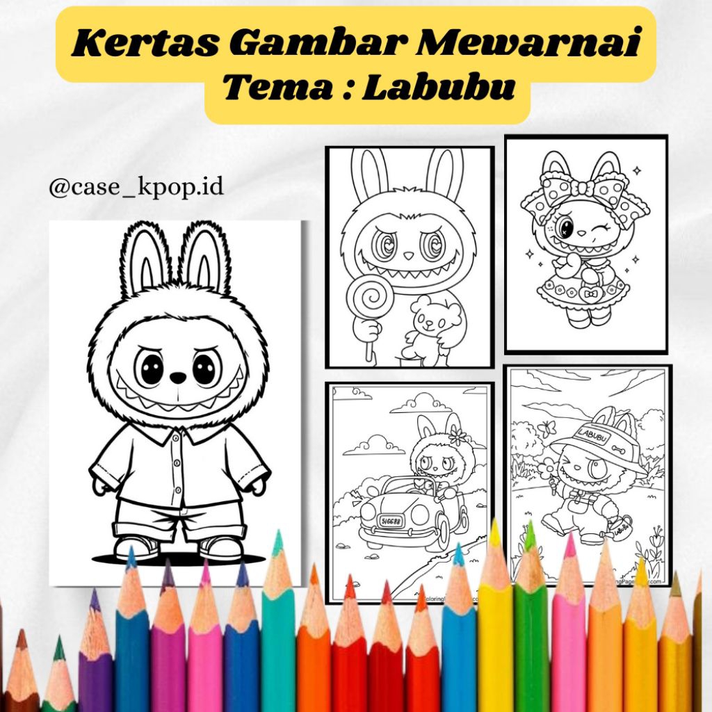 

20 LEMBAR KERTAS MEWARNAI ANAK TEMA LABUBU (READY LANGSUNG KIRIM)