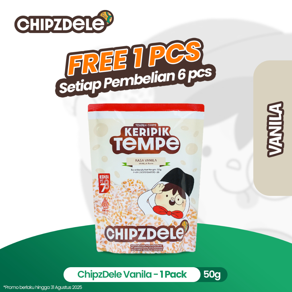 

Chipzdele Keripik Tempe Rasa Rasa Vanila 50 gram - 1 Pack