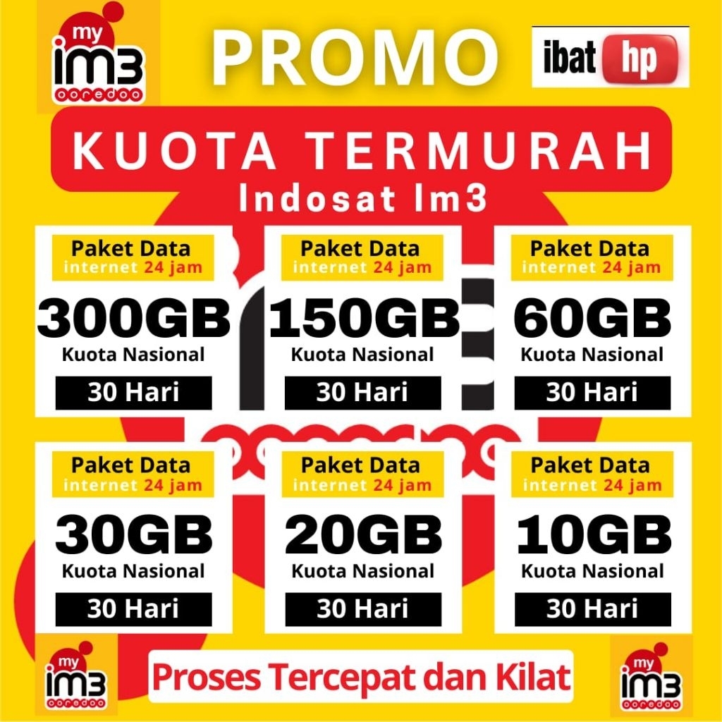 TERMURAH PAKET DATA IM3 INDOSAT / Paket Data Indosat Freedom Unlimited hingga 300GB