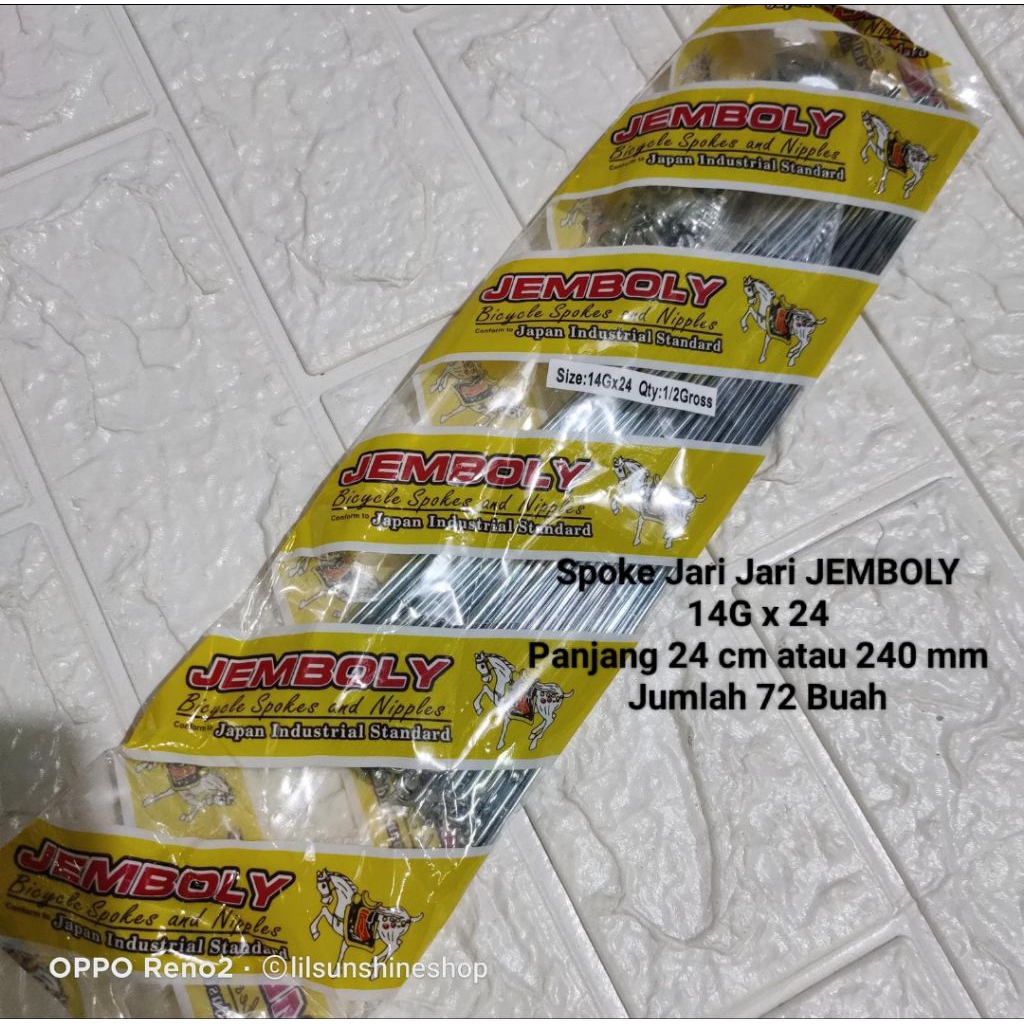 Spoke Ruji Jari 240mm JEMBOLY 14Gx24 Velg Rims Sepeda Mini 24 Jadul dan Roadbike Fixie 700c Double W