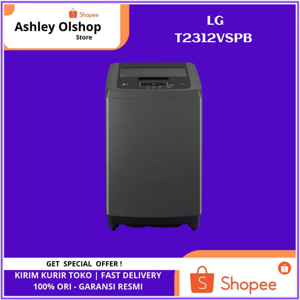 LG Mesin Cuci 1 Tabung 12 Kg Smart Inverter Top Loading T2312VSPB