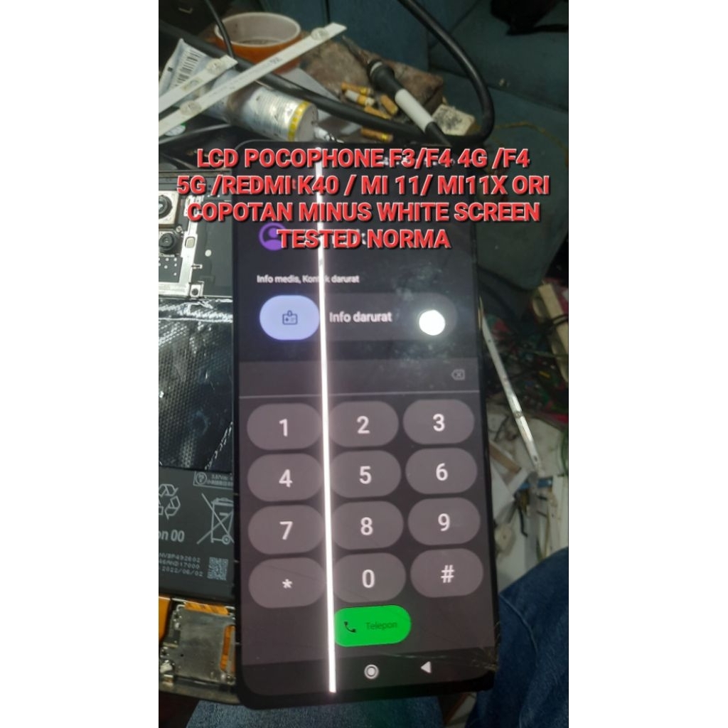 LCD POCOPHONE F3/F4 4G /F4 5G /REDMI K40 / MI 11/ MI11X ORI COPOTAN MINUS WHITE SCREEN TESTED NORMAL