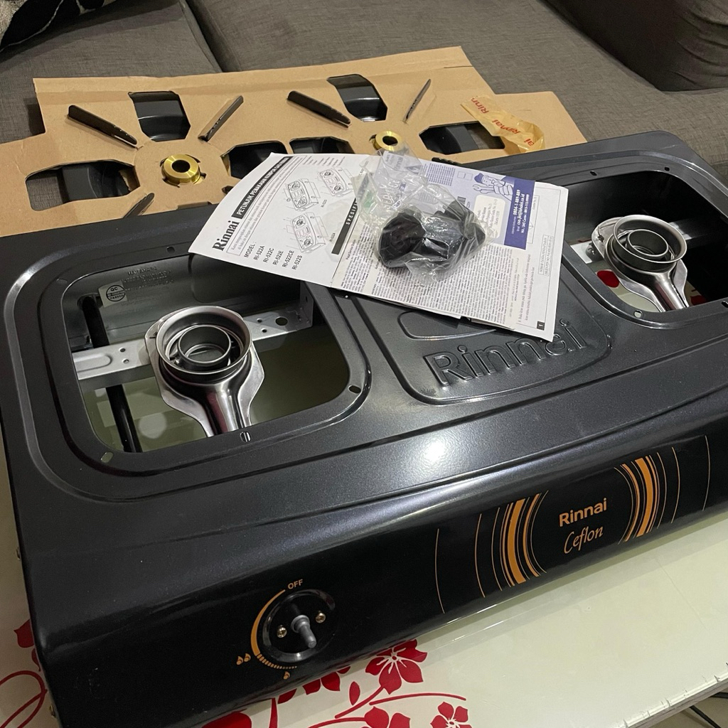 NEW Kompor Rinnai Original Model Ceflon Tinggi 2 Tungku Tidak include regulator