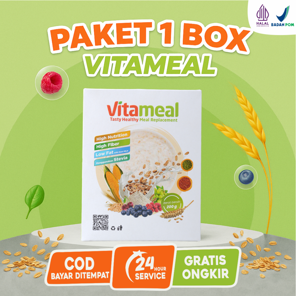 

Vitameal Original, sereal sehat untuk kontrol gula darah dan mencegah diabetes no.1 di Indonesia