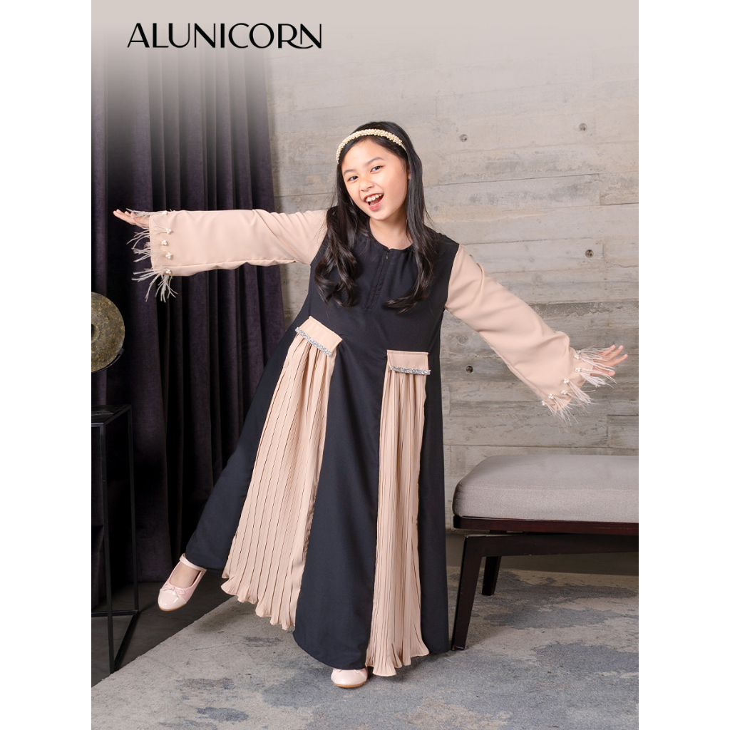 Alunicorn - Alisha Abaya Set - Abaya Kid's  ( Dress Anak Couple Set Ibu Koleksi Lebaran )